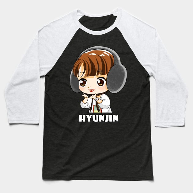 STRAY KIDS HYUNJIN CHIBI Baseball T-Shirt by LySaTee